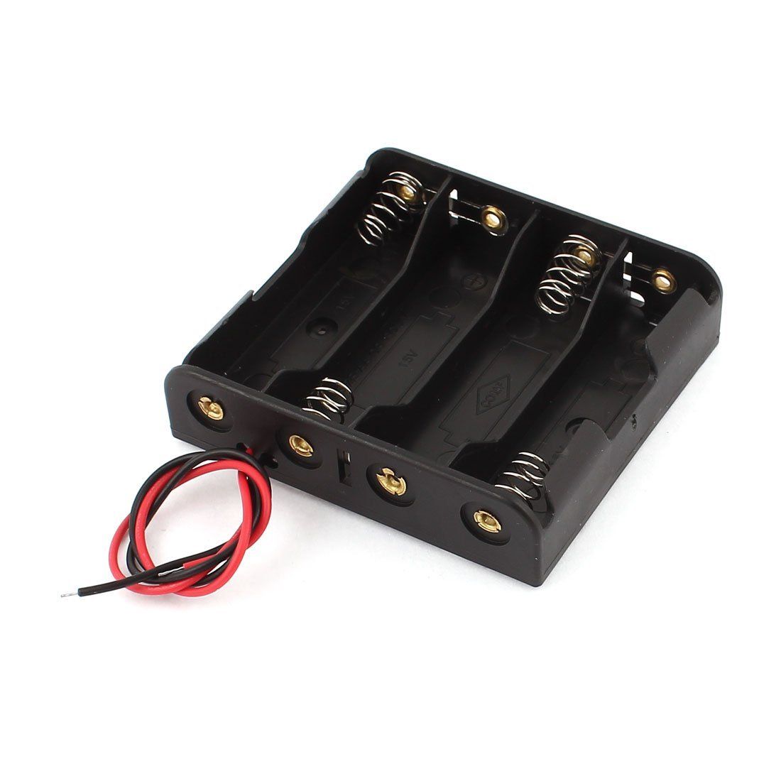 1.5V AA Battery Holder Case Black Plastic Batteries Storage Holder