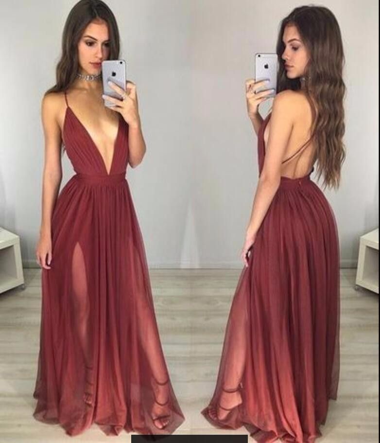 deep red formal dress