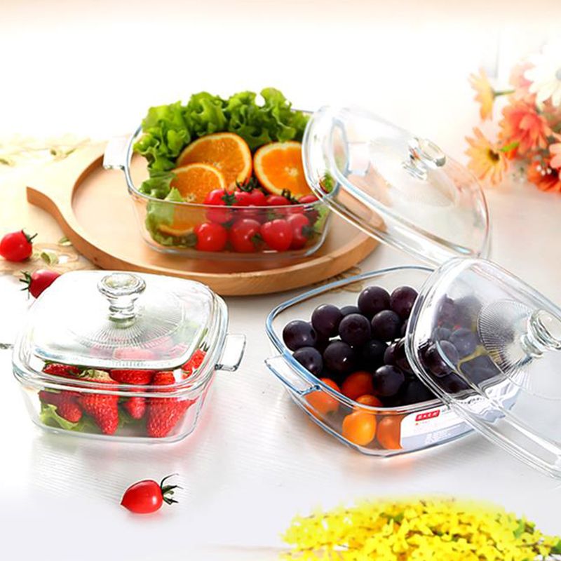 Hot Heat Resisting Glass Tempered Food Container Transpa Microwave Glasslock Storage Box Bowl