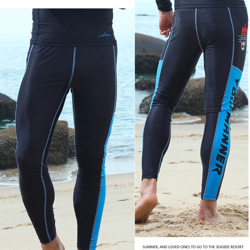 SABOLAY Rash Guard Men Suncreen Diving Long Trouserss Surfing Tights