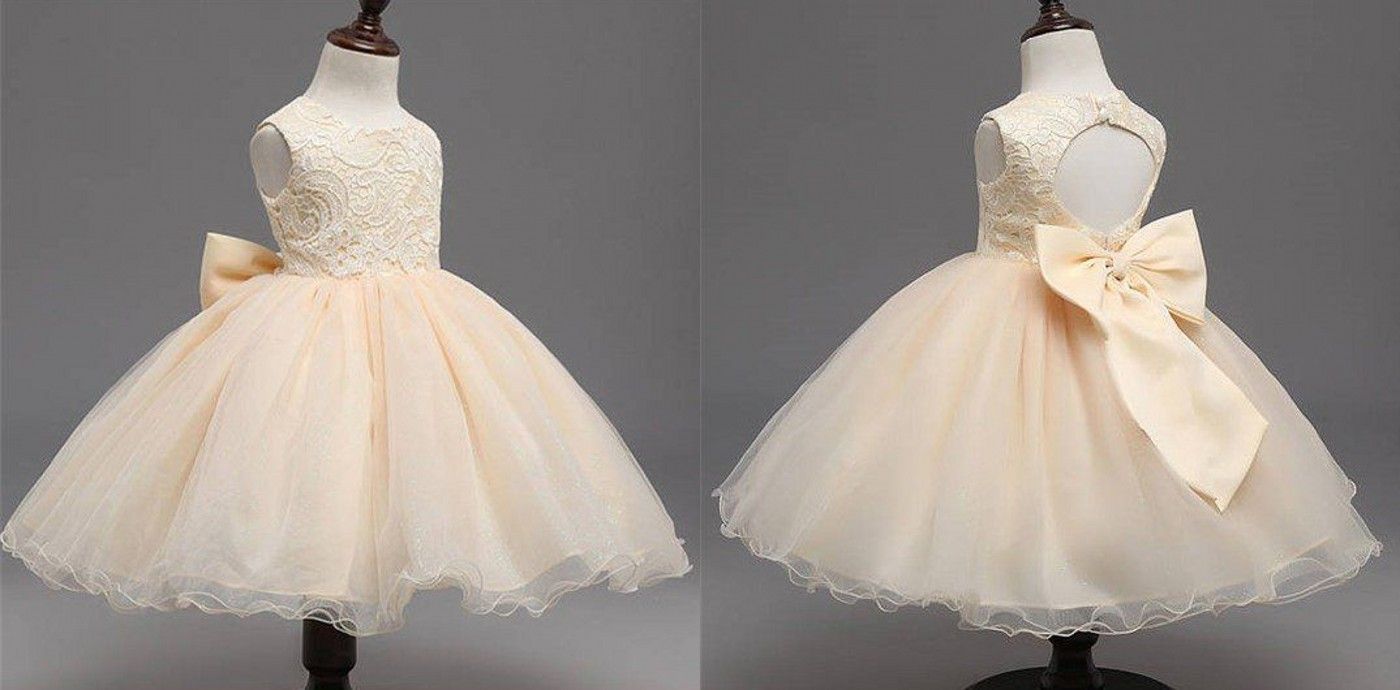 Knee Length Flower Girl White Dress