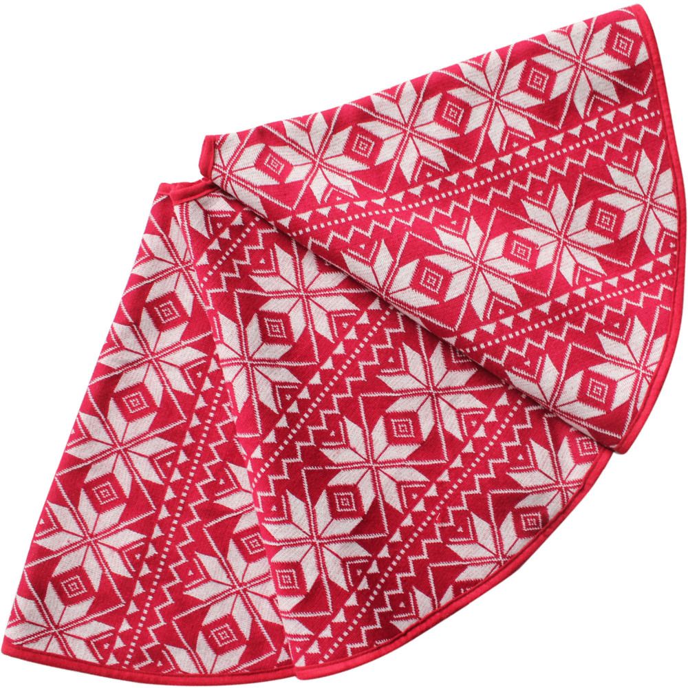 Wholesale 90cm Chunky Sweater Knit Deep Red White Snowflake Christmas Tree Skirt Commercial Decoration Decorations From Wholesale 90cm Chunky Sweater Knit Deep Red White Snowflake Christmas Tree Skirt Commercial Decoration Decorations From