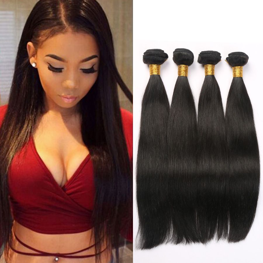 Human Hair Extensions Indian Straight Human Hair Weave Piece Best