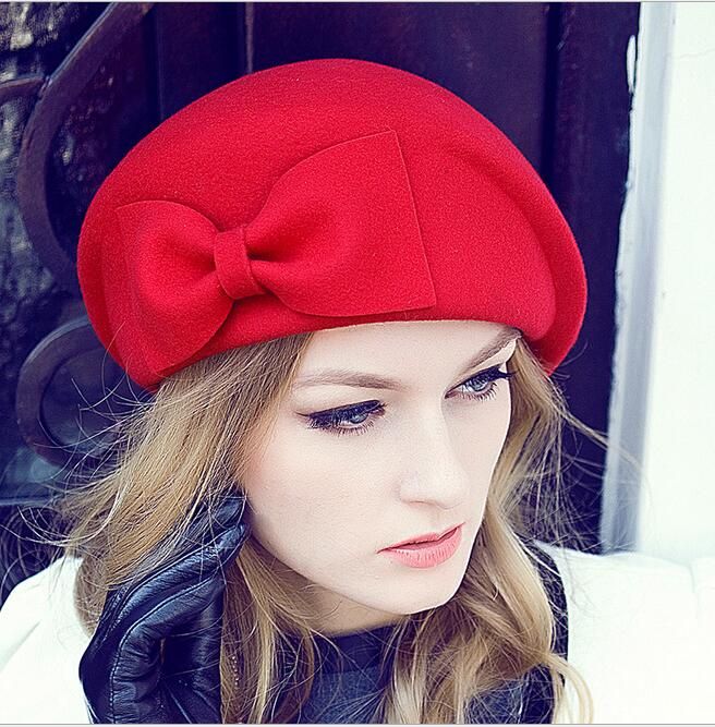 Acquistare Elegante Cappello Invernale Femminile Retrò British England Bow  Bounty Hat Hostess Cappello Di Pura Lana Di Alta Qualità Economico |  Consegna Veloce E Qualità | It.Dhgate