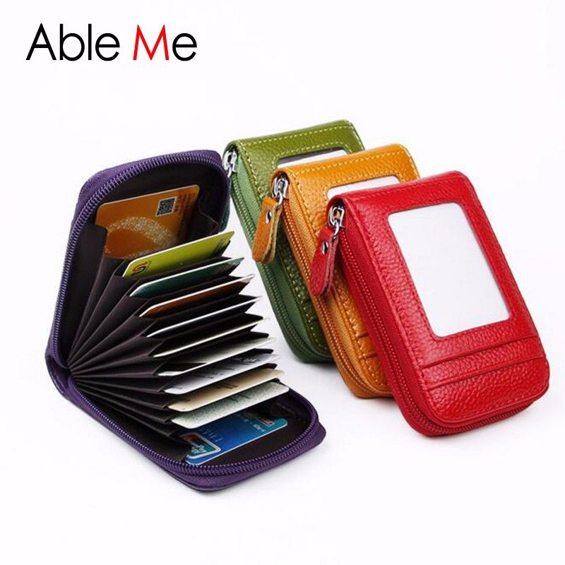 High Quality Leather Pillow Card Holder Wallet Portable Business Card