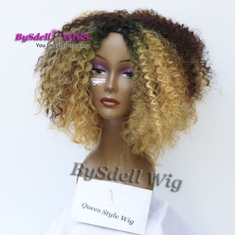 Synthetic Short Kinky Curly Hair Wig African Black Woman Kinky