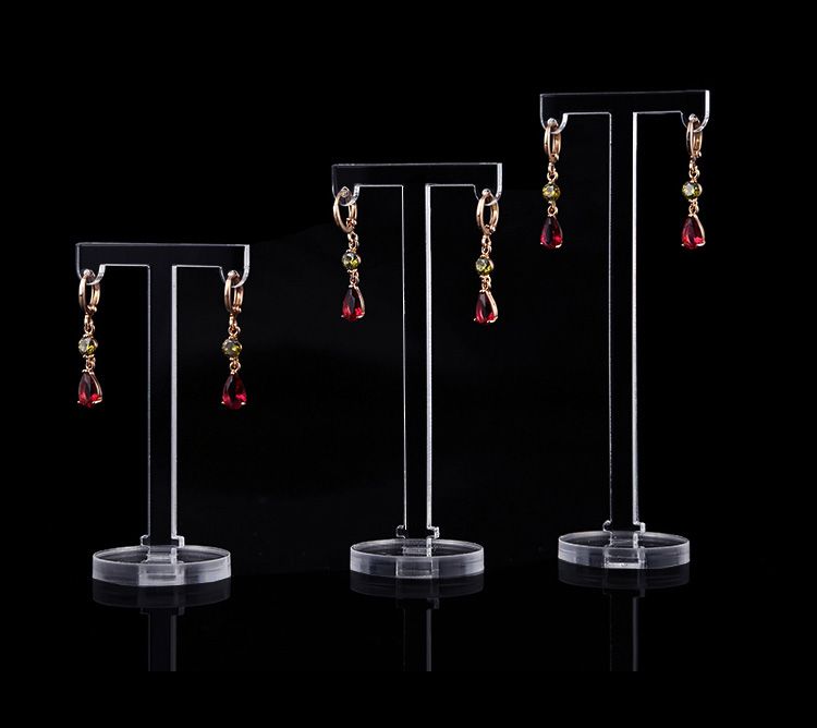 6 Clear+6 Black Acrylic Studs Earring Jewelry Display Stand 1176 pair WHOLESALES 