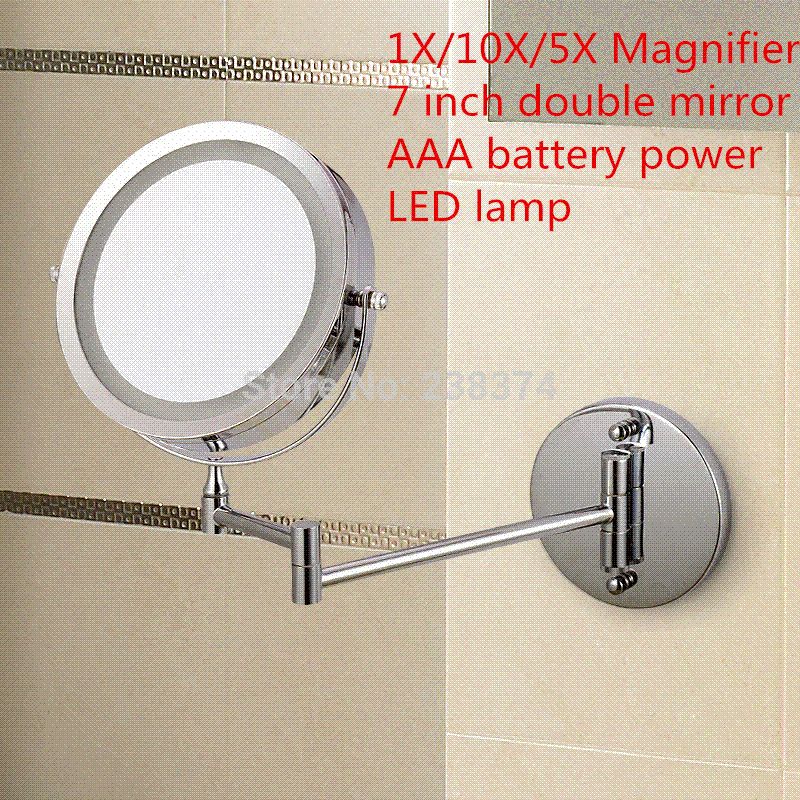 Afsel Makeup Mirrors Led Wall Mounted Extending Folding Double Side Afsel Makeup Mirrors Led Wall Mounted Extending Folding Double Side Light Mirror 10x Magnification Bath Toilet Vanity Bathroom