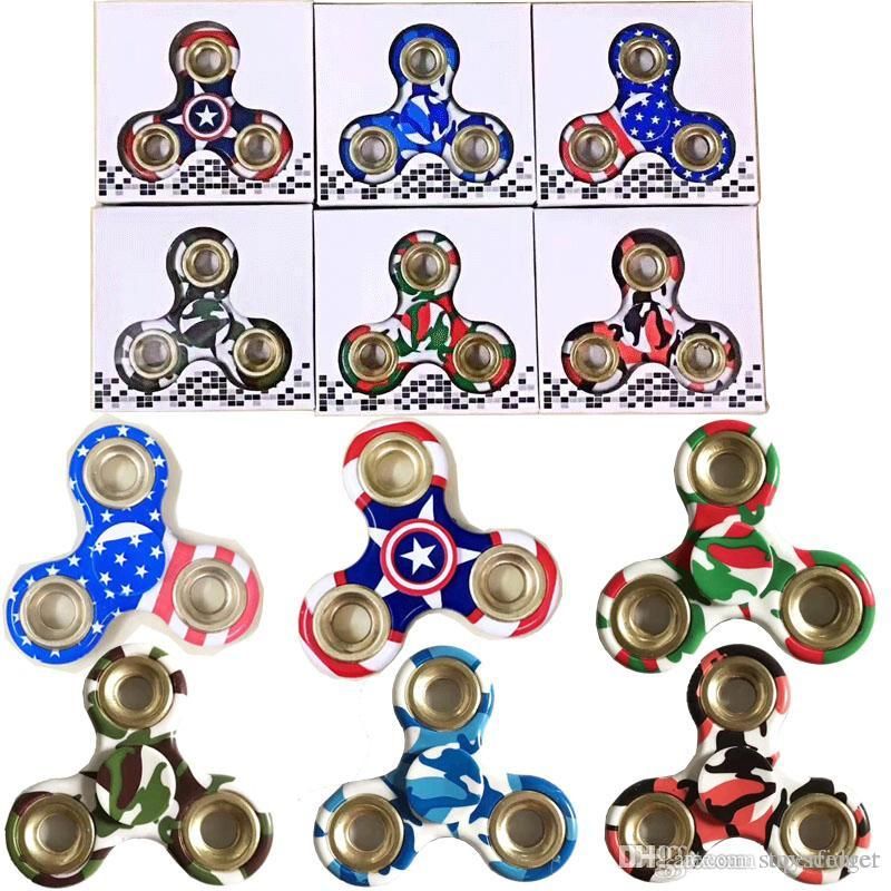 Camouflage Hand Spinner Tri Finger Fid Handspinner American