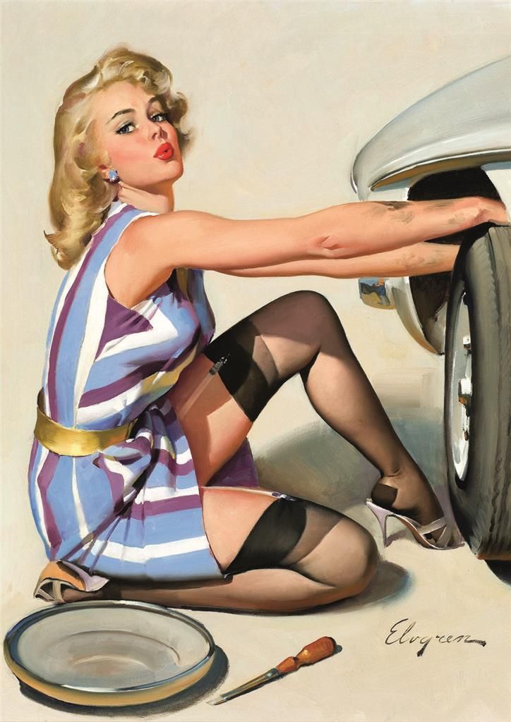 2020 Vintage Pinup Girl Gil Elvgren Handpainted And Hd Print