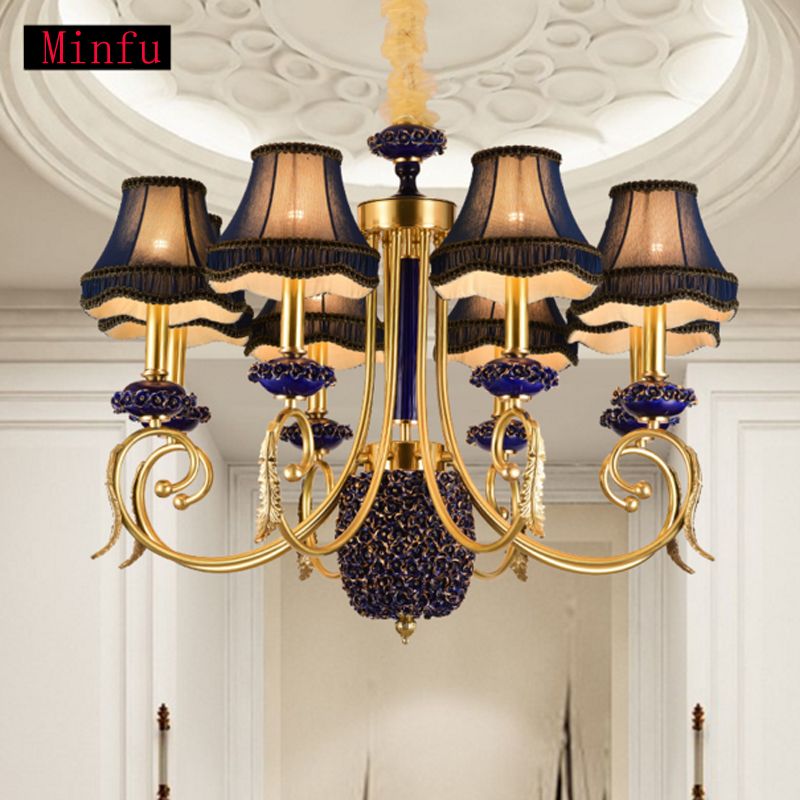 European Style Chandeliers Living Room Lights Modern Minimalist European Style Chandeliers Living Room Lights Modern Minimalist Bedroom Light Creative Restaurant Pendant Lamp Atmospheric Brass