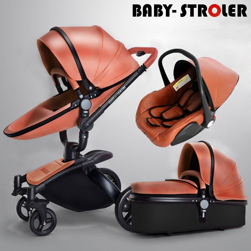 2018 Luxury Pu Leather 3 In 1 Baby Stroller/Pram, Pushchair+ ... 2018 Luxury Pu Leather 3 In 1 Baby Stroller/Pram, Pushchair+ ...