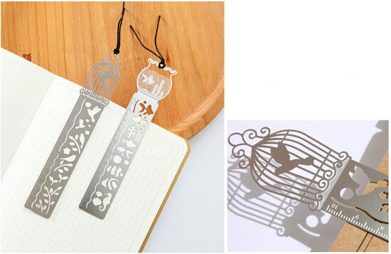 4 Type Metal DIY Bookmark Ruler Hollow Mini Cute Drawing Bookmarks Air Template
