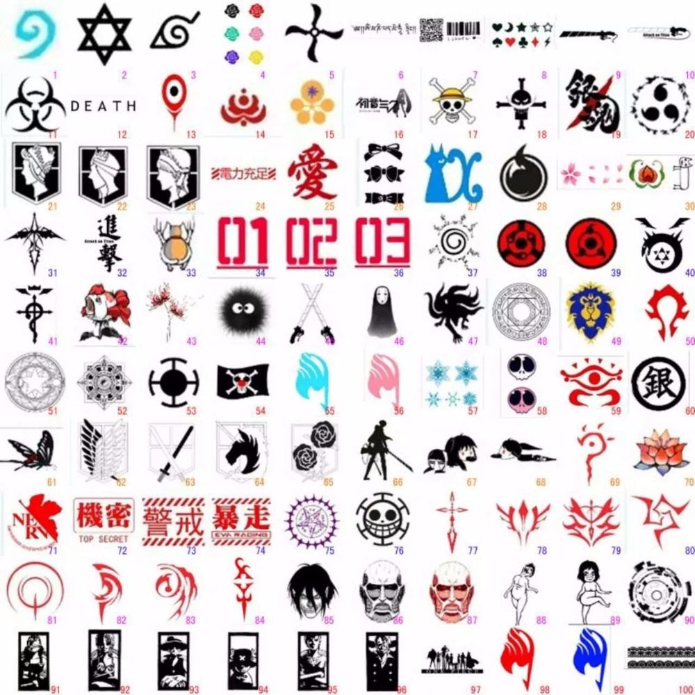 Аниме знаки символы с названиями