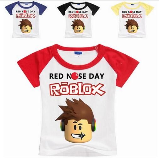 New Roblox Red Nose Day Kids Tops Cute Hot Sale Cartoon Cars Kids Baby Boys Short Sleeve Summer Tops T Shirt Tees Clothes -