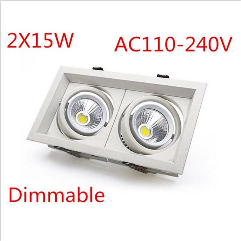 Dimmable Led Cob Ceiling Lamp 2 15w Bean Pot Double Slider Dimmable Led Cob Ceiling Lamp 2 15w Bean Pot Double Slider 360 Adjule 30w Downlight Grille Ac85 265v Fixtures Downlights