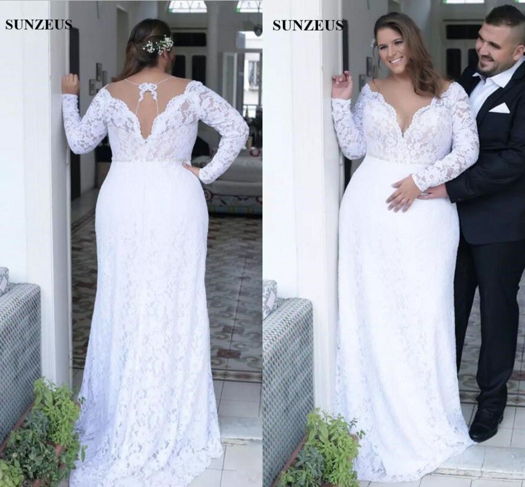 Jet long sleeve sheath wedding dresses for women size