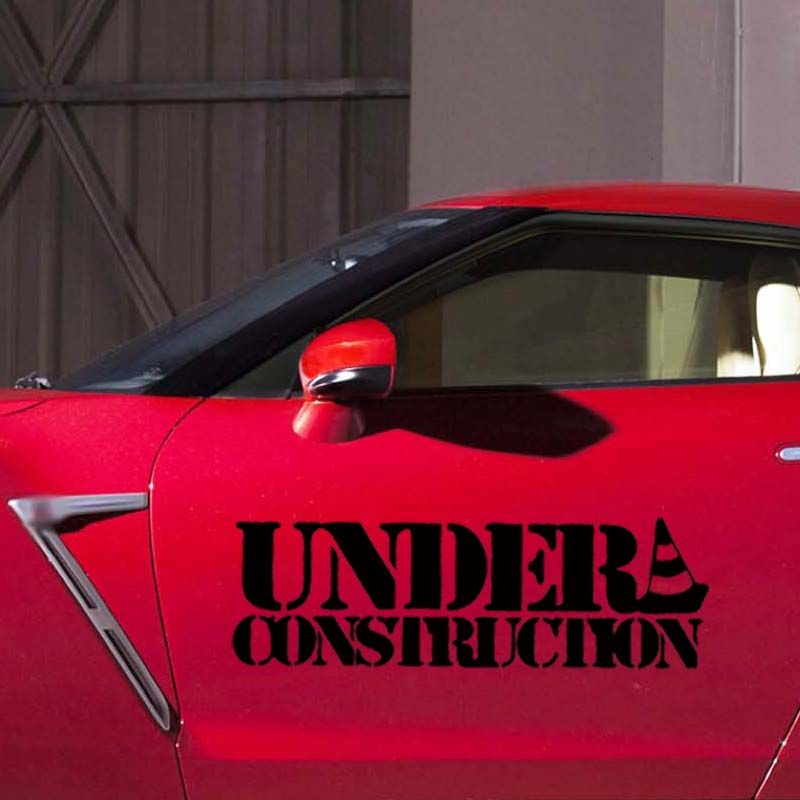 under construction truck sticker vinyl funny car decal