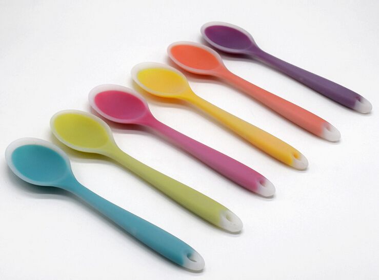 2019 Home Use Mini Silicone Spoon Colorful Heat Resistant Spoons