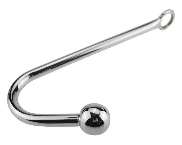 Stainless Steel Anal Hook With Ball Hole Metal Plug Butt Sex Toys For