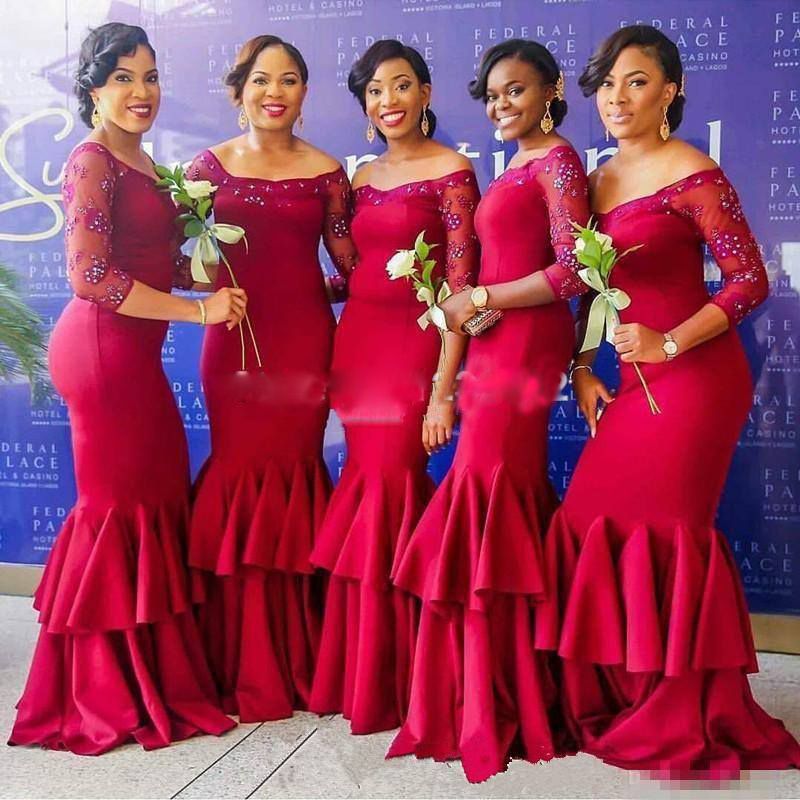 Red Mermaid Bridesmaid Dresses