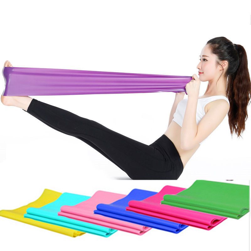 Hot 1.5m Elastic Yoga Pilates Rubber Stretch Exercise Band Arm Back Leg