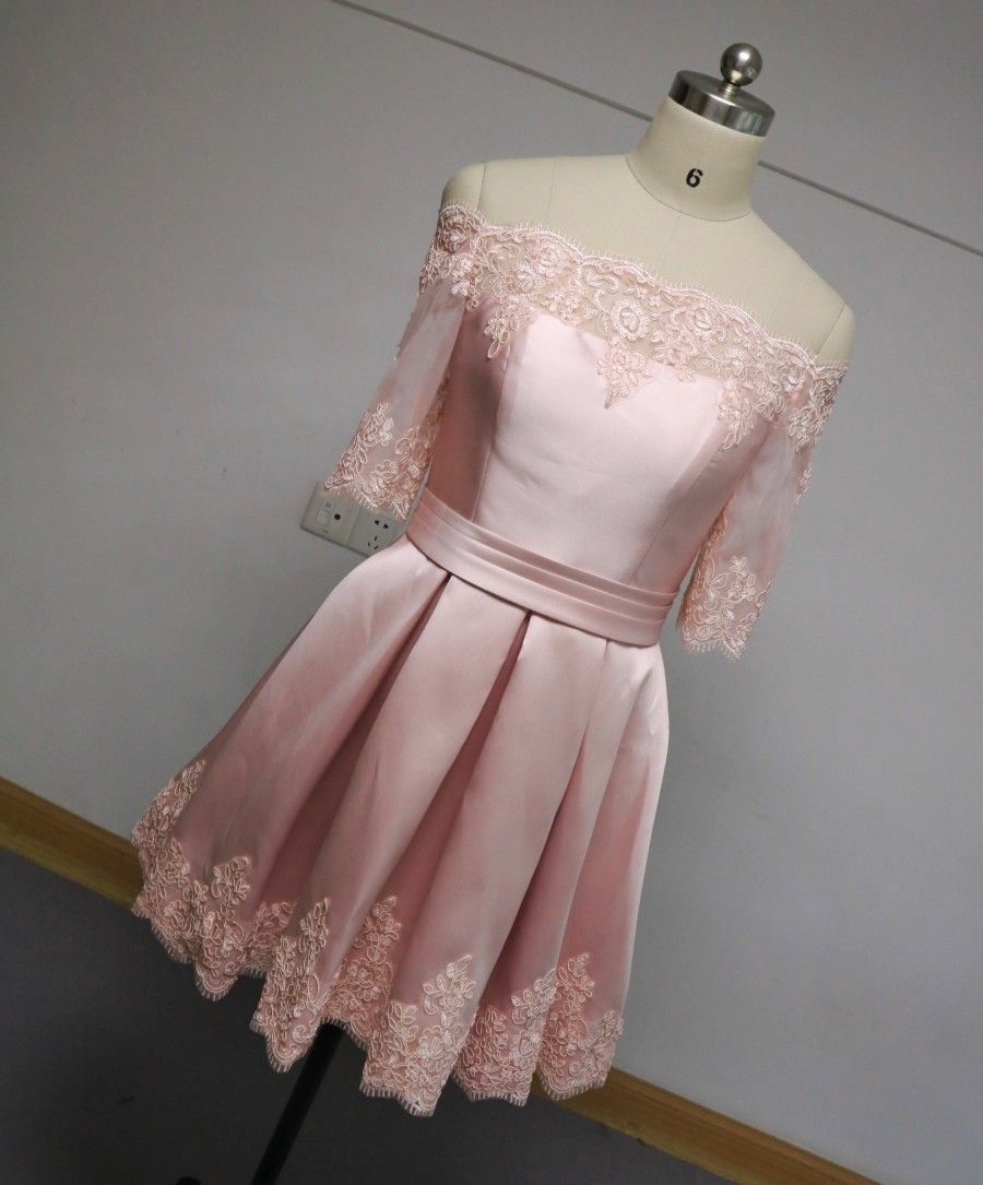 vestido rose festa curto