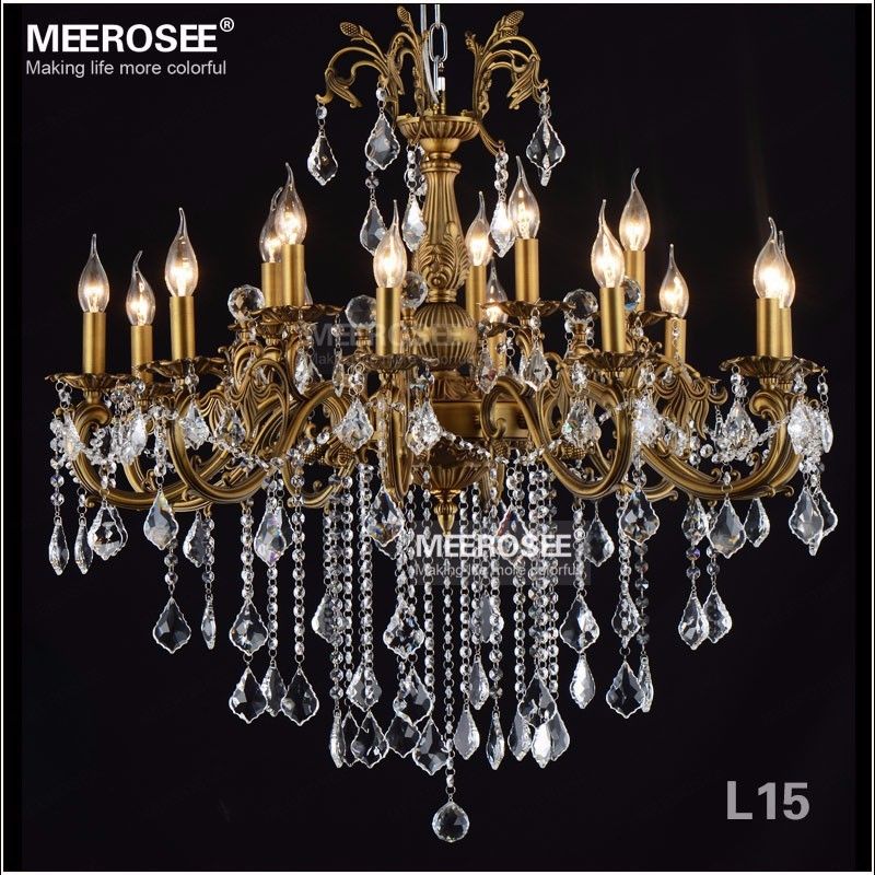 Hot Brass Chandelier Bronze Finish Crystal Lamp Hot Brass Chandelier Bronze Finish Crystal Lamp Re Light Fixture Villa Cristal Lighting Chandeliers From Meerosee11
