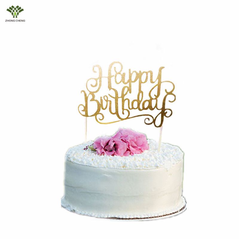 2019 Wholesale Happy Birthday Cake Topper Letter Cake Picks Flag