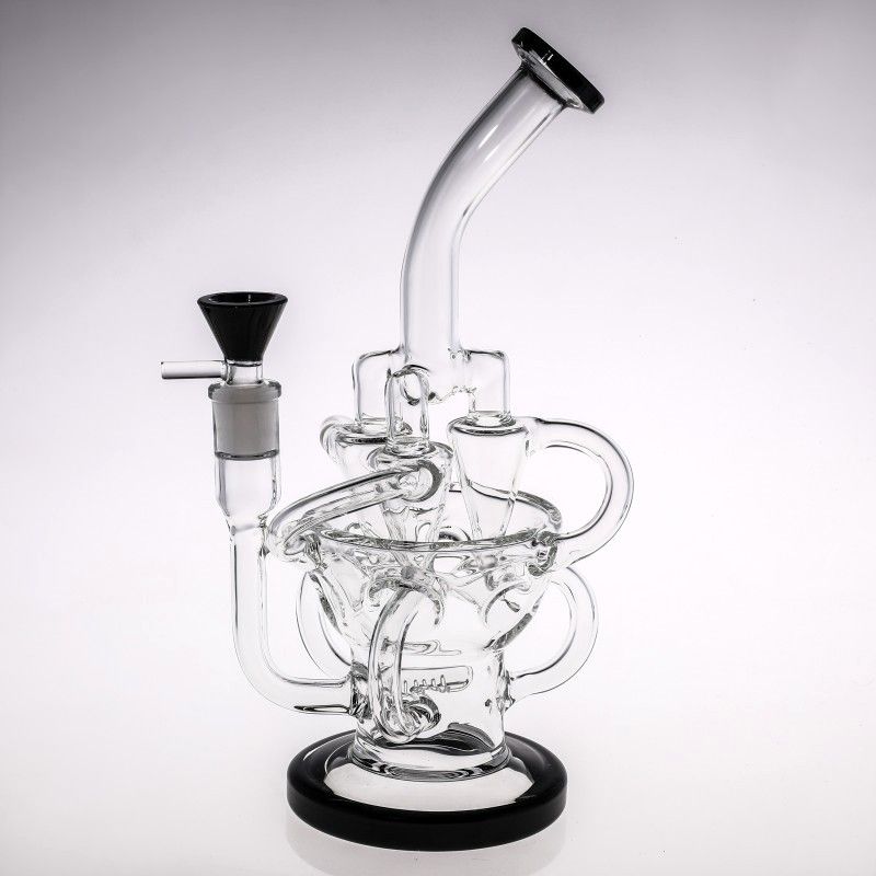 2021 Safe Luxury Black Bongs Creative Inline Triple Funnel Chambers