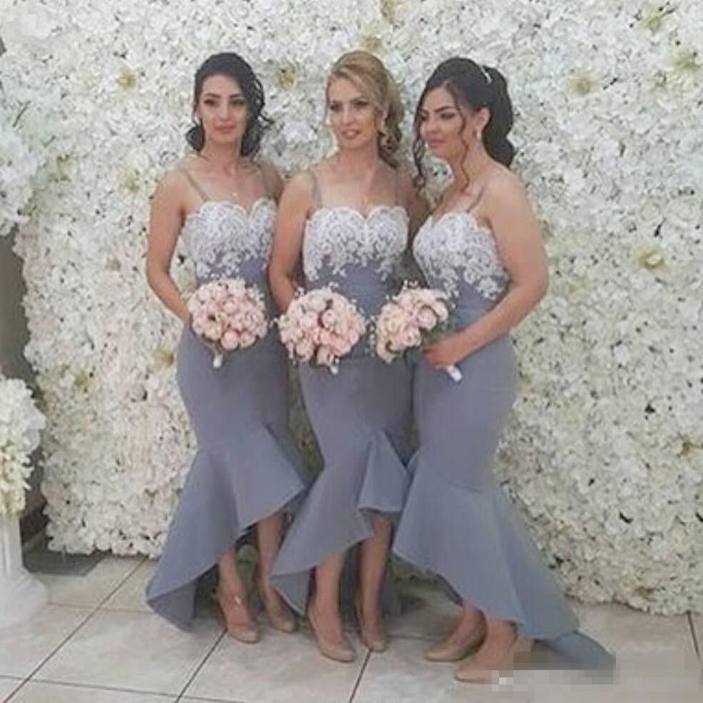 grey lace bridesmaid dresses