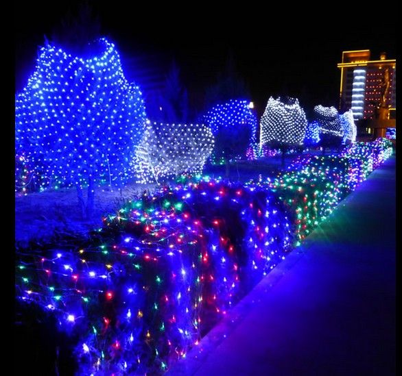 LED Netz Licht 2x3M 4x6m Weihnachtswaren Girlanden LED Weihnachtswaren reine Lichter Fairy Xmas Party Garten Hochzeit Dekorationen Vorhänge Lichter