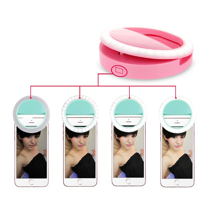 Selfie Ring Light Clip-on Fill Light with 3-Level Brightness 36 LED Ring Light for iPhone 7/7 Plus/6s Samsung All Smartphones