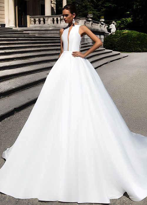 compre vestidos de novia bordados con cuentas de satén a line de la
