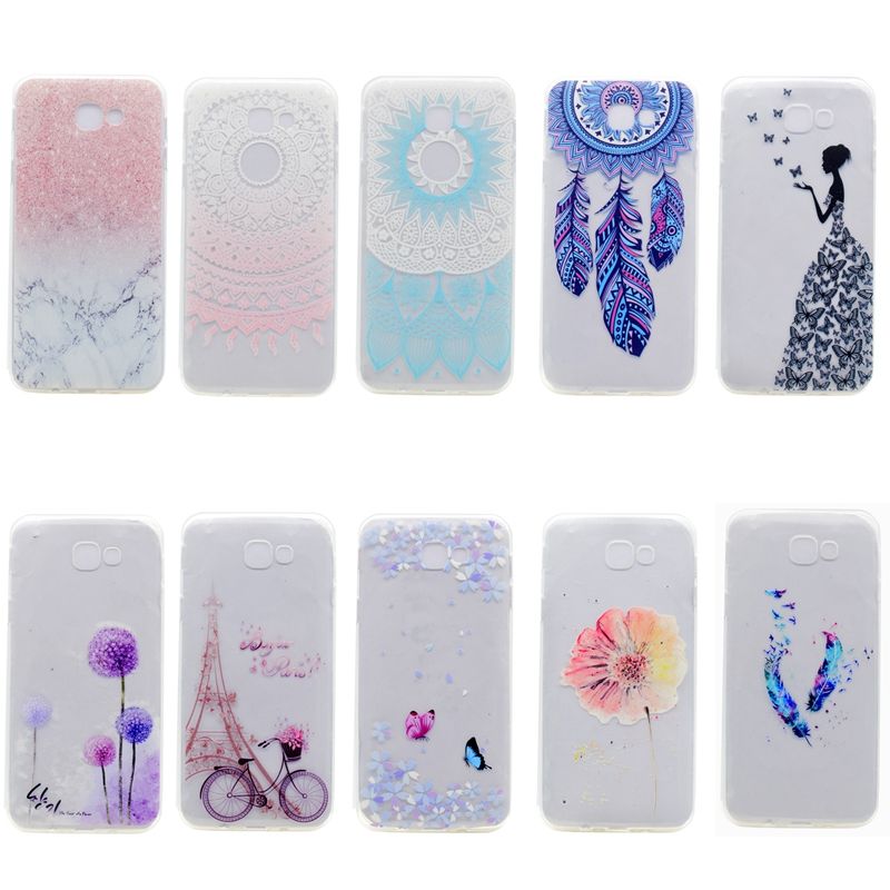 Marble Flower Soft TPU Case For Galaxy A7,A5,A32017,J7