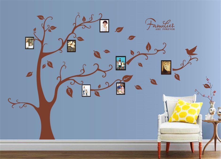 big size photo frame family tree wall stickers for bedroom living