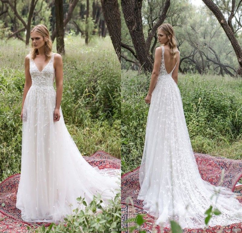 Image for wedding dress v neck low back