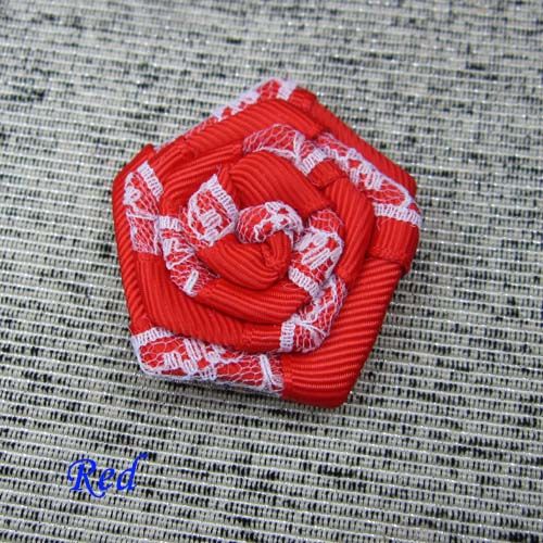 !Handmade DIY Grossgrain Ribbon Rose lace Flower hair silk flower fashion accessories