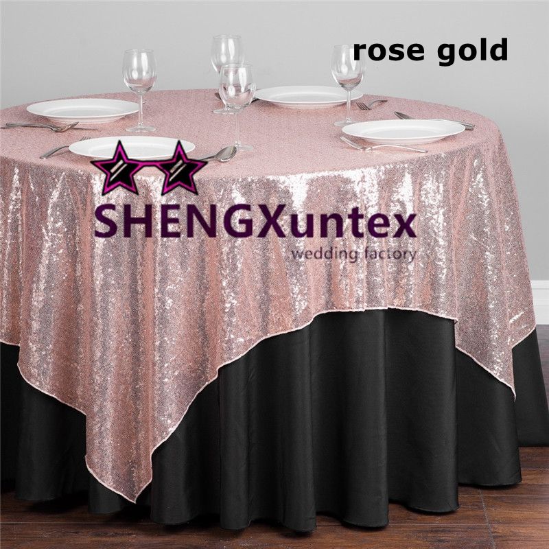 Wholesale Price Sequin Table Overlay For Wedding Table Cloth