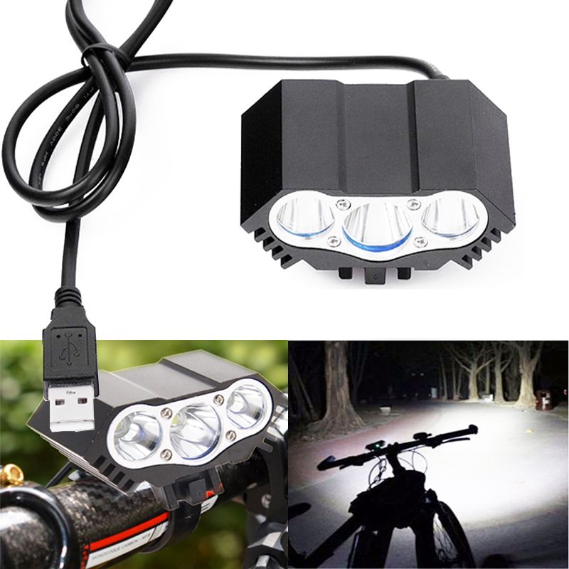 2021 LED Bike Lights 5V USB Bicycle Headlight 3x T6 XM L CREE LED Head