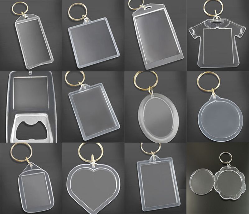 Round Acrylic Keychains Blank Clear Keyrings Your Own Photo Keyrings