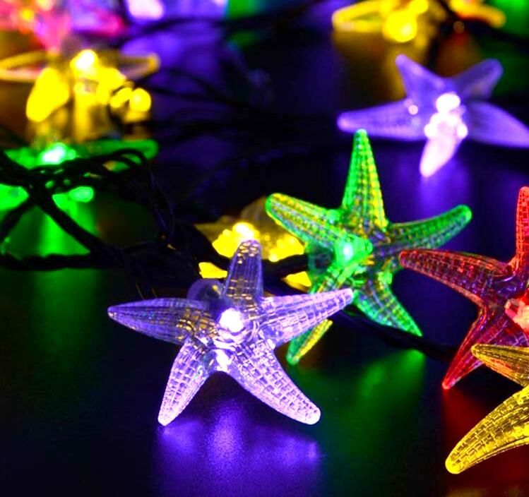 Starfish Solar String Lights 6m 30 Led Outdoor Fairy Starfish Solar String Lights 6m 30 Led Outdoor Fairy Waterproof Night Light Party Trees Garden Patio Of