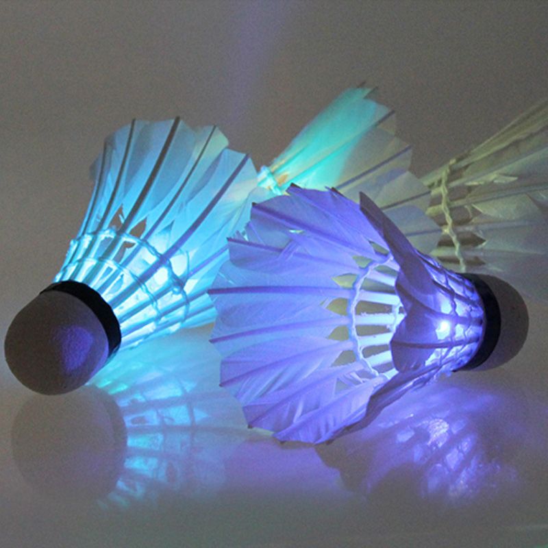 2021 Colorful LED Badminton Shuttlecock Ball Feather Glow In Night