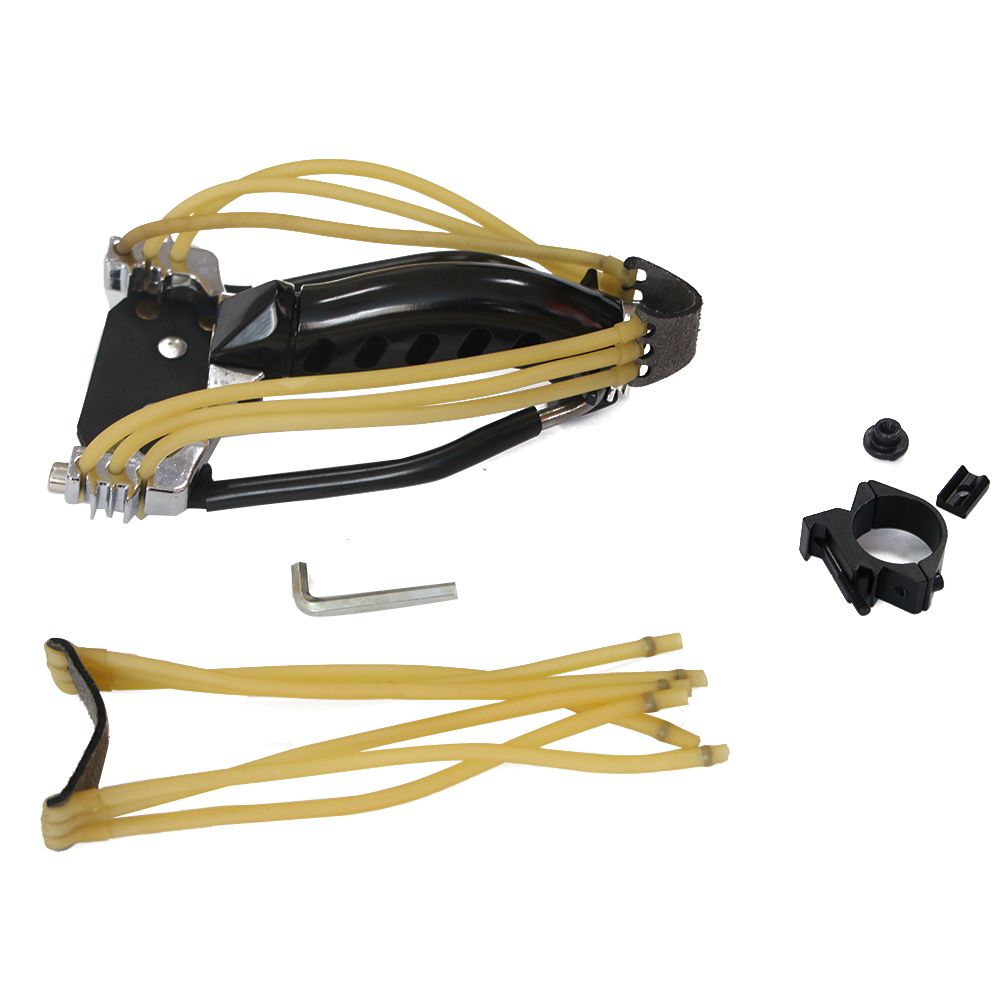 2021 Professional Hunting Catapult Slingshot Black Steel Hunter Outdoor