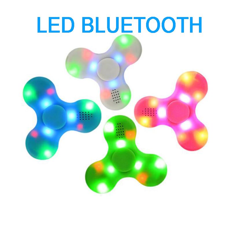 wireless bluetooth speaker hand finger spinner metal shafts led
