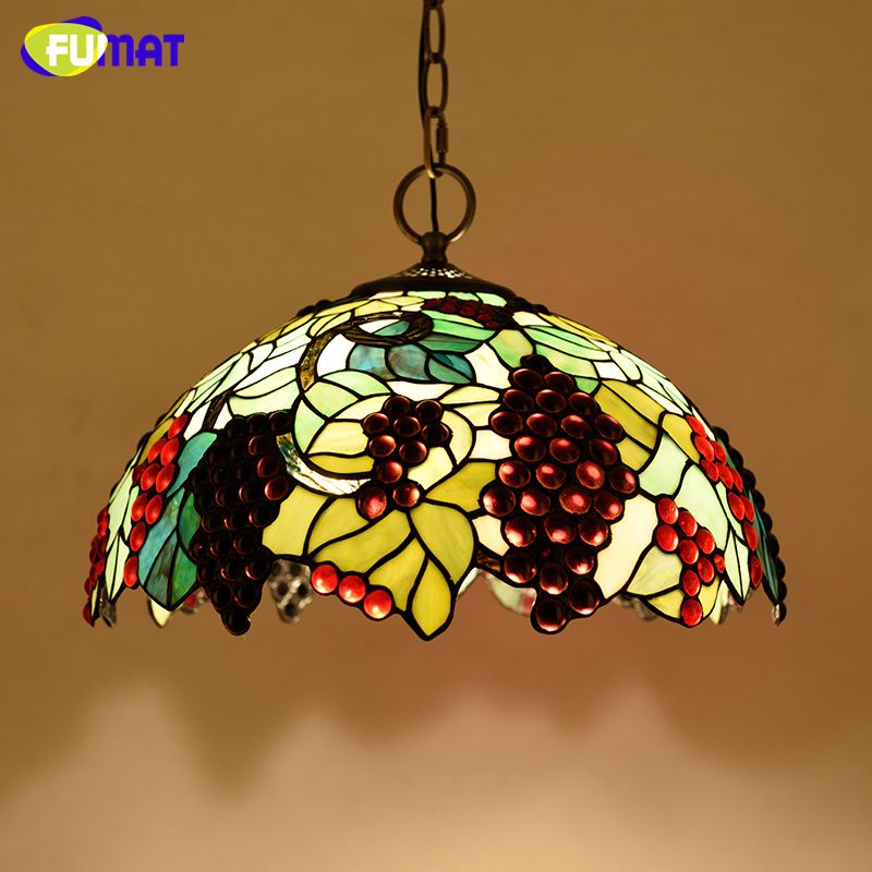 Fumat Stained Glass Lamp European Style Art Dragonfly Fumat Stained Glass Lamp European Style Art Dragonfly Lampshade Pendant Lights Living Room Hotel Bar Kitchen Light Fixtures Ceiling Shade