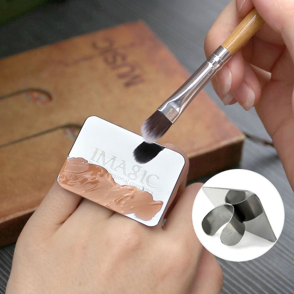 Imagic Nail Art Makeup Cosmetic Stainless Steel Paint Mix Palette Ring