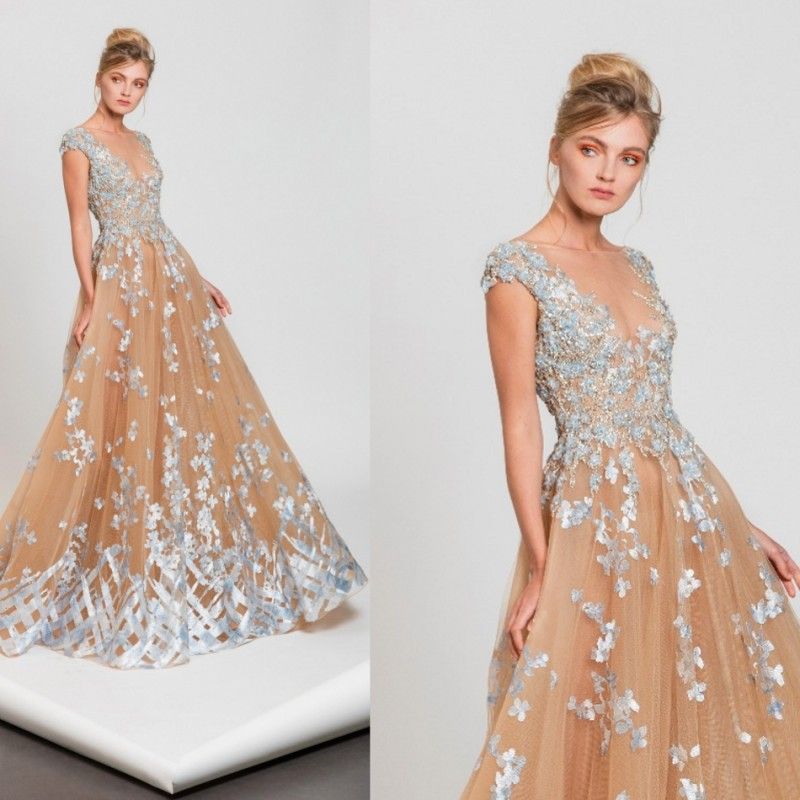 Tony Ward 2019 Prom Dresses Lace Appliqued Sexy Sheer ...