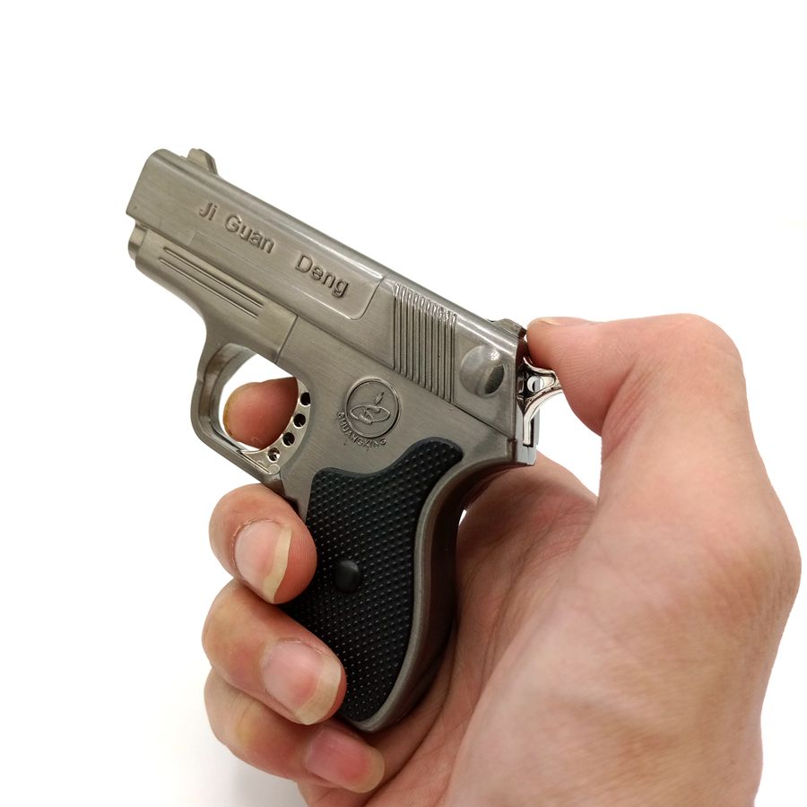 Mini Novelty Metal Pistol Jet Flame Windproof Cigarette Cigar Gun
