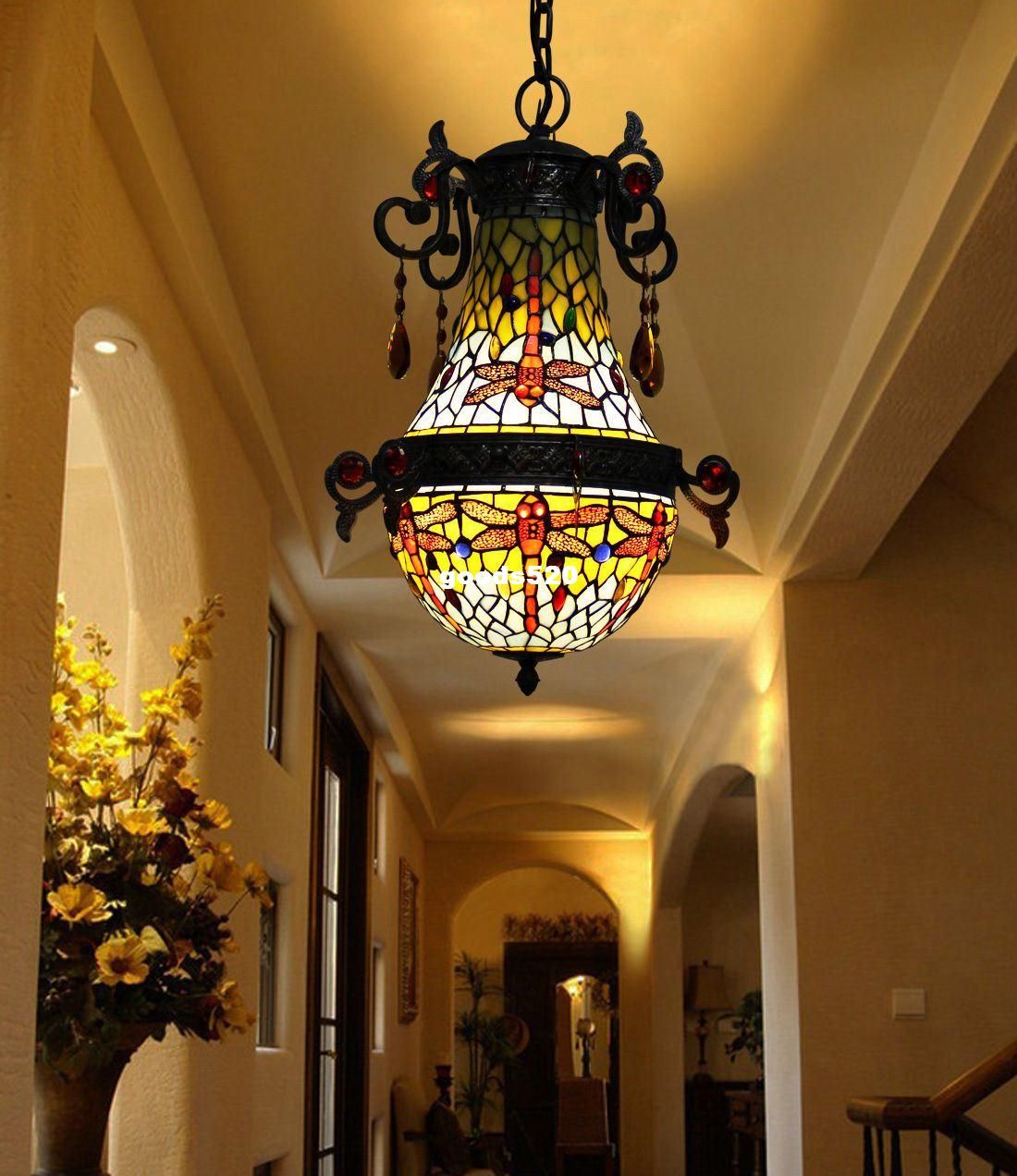 Makenier Vintage Style Stained Glass Blue Dragonfly Pendant Makenier Vintage Style Stained Glass Blue Dragonfly Pendant Lamp Ceiling Lights From Goods520 239 2 Dhgate Com